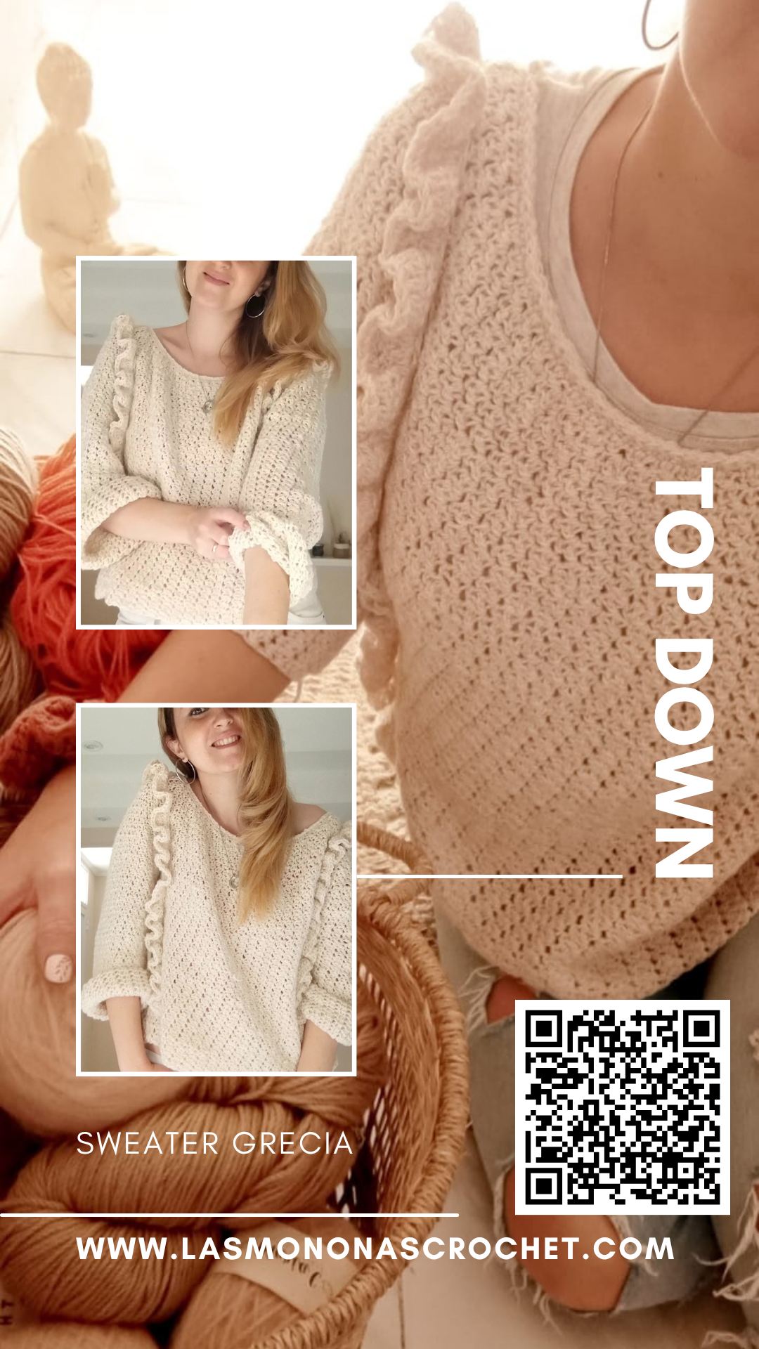 Guía de crochet-como tejer un Sweater Top down-Sweater Grecia - Imagen 2