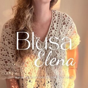 Patrón y Curso Online-Tecnica crochet Vertical-Elena Blouse
