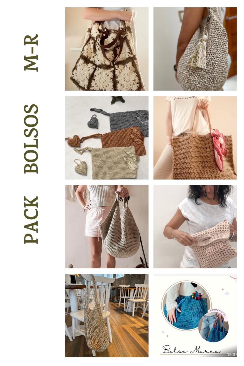 Pack 8 Bolsos a Crochet M-R ( 75% off)