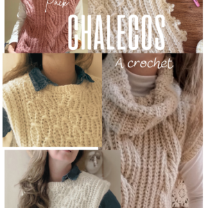 Pack Temporada de Chalecos a crochet/aprende a tejer 2 chalecos con diferentes tramas ( ochos a crochet y trama infinita)